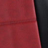 Gros plan Housse auto sur mesure GOLD (simili cuir rouge et noir)