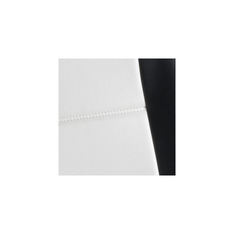 Gros plan Housse auto sur mesure GOLD (simili cuir blanc et noir)