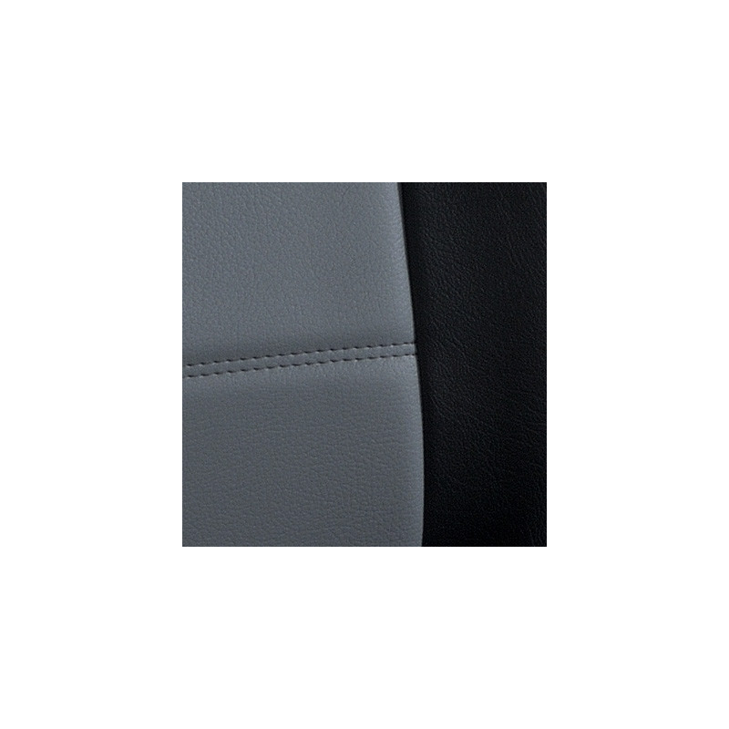 Gros plan Housse auto sur mesure GOLD (simili cuir gris et noir)