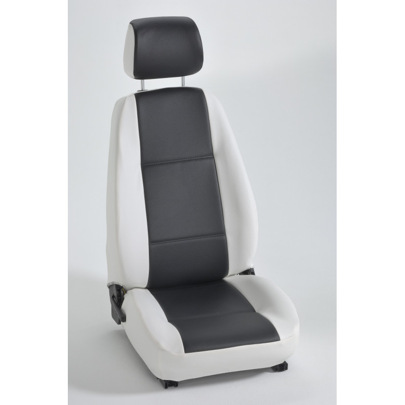 Housse auto sur mesure GOLD (simili cuir blanc et noir)