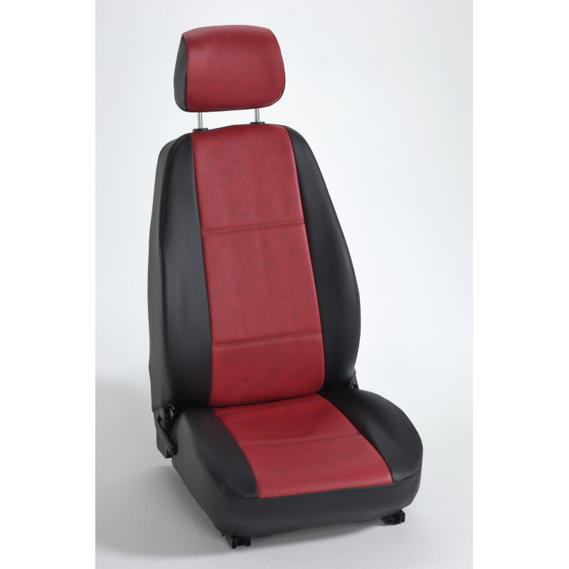 Housse auto sur mesure GOLD (simili cuir rouge et noir)
