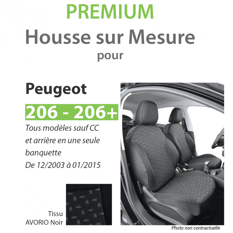 Bâche Peugeot 206 SW (2002 - 2007 ) semi sur mesure intérieure - My Housse