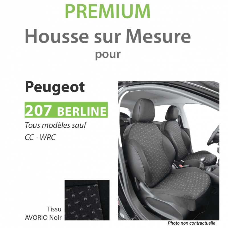 Pour Peugeot 207 + De 2012, Voiture Siège Housses, Personnalisé Pour , Eco  Cuir