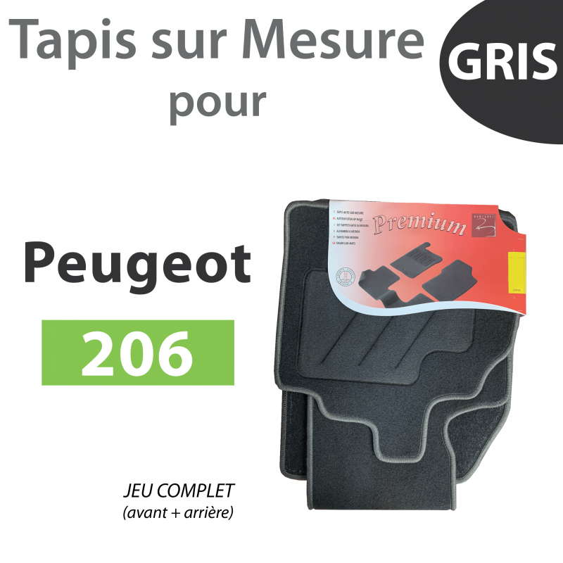 Tapis sur Mesure pour Peugeot 206 de 09-1998 à 02-2013