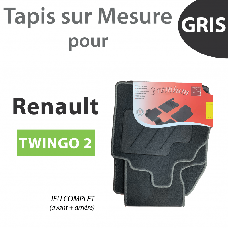 Tapis sur Mesure pour Renault TWINGO 2 de 06-2007 à 10-2014