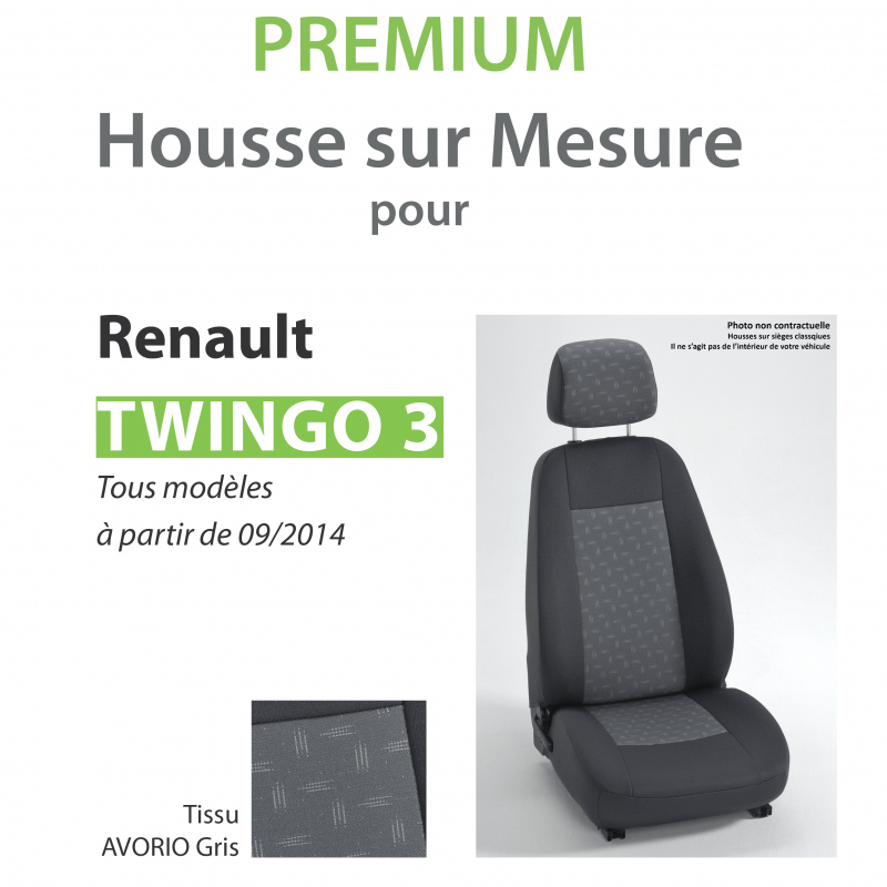 Housses de siège auto pour RENAULT Twingo III 3/5 portes (BCM